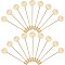 SUNNYCLUE 1 Box 60Pcs Round Tray Lapel Pin Bulk Brooch Stick Pin Set Brass Safety Flat Hat Pin Settings Gold Brooch Pins Needle Findings for Crafts Suit Tie Hat Scarf DIY Jewelry Making Accessories