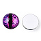 Glass Cabochons, Half Round with Evil Eye, Vertical Pupil, Orchid, 20x6.5mm