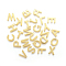 304 Stainless Steel Charms, Alphabet, Letter A~Z, 11x6~12x0.8mm, Hole: 1mm