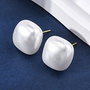 Квадратные серьги-гвоздики из латуни и пластика для женщин EJEW-G425-01G-02