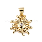 Латунные микропаве прозрачные подвески с фианитом KK-WH0035-75
