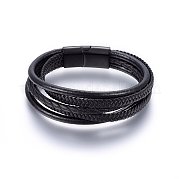 Кожаный шнур многожильных браслеты BJEW-G603-36B
