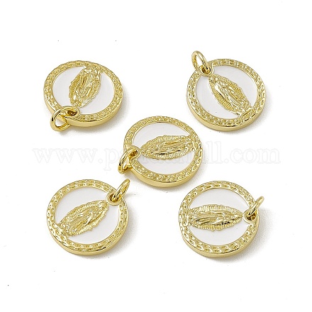 Подвески из латуни с покрытием из эмали KK-C007-24G-1