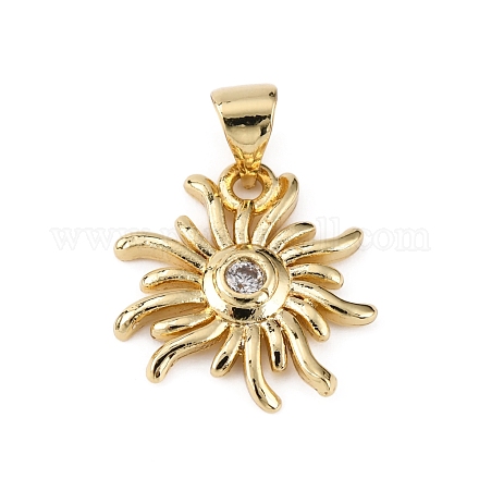 Латунные микропаве прозрачные подвески с фианитом KK-WH0035-75-1