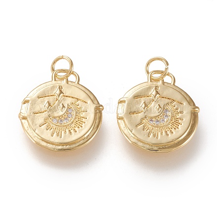 Латунные микропаве прозрачные подвески с фианитом X-ZIRC-K086-19G-1