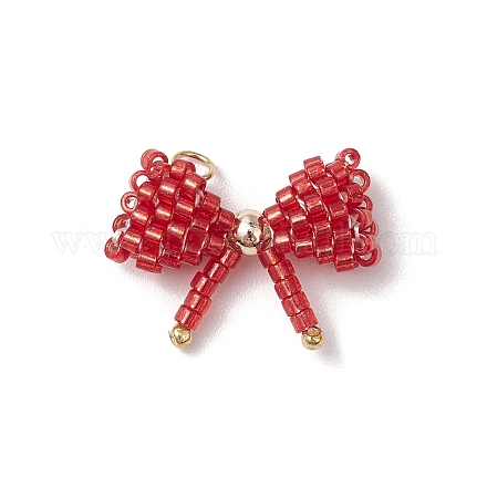 Подвески-бантики из стеклянных бус PALLOY-MZ00564-03-1
