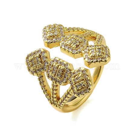 Латунь с кольцами из кубического циркония RJEW-B057-04G-04-1
