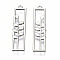 Rack Plating Alloy Pendants, Cadmium Free & Lead Free, Hollow, Rectangle with Flower, Platinum, 34x8x1mm, Hole: 1.5mm