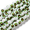Printing Glass Beads for Necklaces Bracelets Making, Rondelle with Mouse, Light Green, 10.5x8mm, Hole: 1.4mm, about 36pcs/strand, 11.73''(29.8cm)