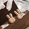 Brass Stud Earrings, Rabbit, Real 18K Gold Plated, 10.5x7mm