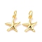 Brass Charms, with Jump Ring, Cadmium Free & Lead Free, Starfish, Real 18K Gold Plated, 12x10.5x2mm, Hole: 3mm