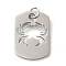 Non-Tarnish Hollow 304 Stainless Steel Pendants, with Jump Ring, Stainless Steel Color, Rectangle Charm, Crab, 31.5x21.5x1.4mm, Hole: 5.5mm