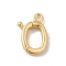 Brass Fold Over Clasps, Cadmium Free & Nickel Free & Lead Free, Oval, Real 18K Gold Plated, 12.5x2.5x8.5mm, Hole: 1.4mm