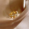 Heart Brass Micro Pave Clear Cubic Zirconia Cuff Rings for Women, Golden, Inner Diameter: Adjustable