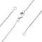 0.9MM Brass Box Chain Necklaces Making, with 304 Stainless Steel Lobster Clasps, Lead Free & Cadmium Free, Long-Lasting Plated, Rack Plating, Platinum, 17.56 inch(44.6cm)