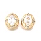 Brass Glass Beads, Cadmium Free & Nickel Free & Lead Free, Oval, Real 18K Gold Plated, 14x11.5x7mm, Hole: 1.4mm