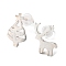 Christmas Theme Brass Asymmetrical Earrings, Stud Earrings, Deer, 12x8mm, 11x10mm