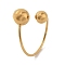 Ion Plating(IP) 304 Stainless Steel Round Cuff Rings for Women, Real 18K Gold Plated, Inner Diameter: 21mm