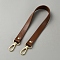PU Leather Bag Handles, with Golden Plated Alloy Swivel Clasps, Saddle Brown, 45x1.9x0.3cm