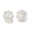 Brass Micro Pave Cubic Zirconia European Beads, Long-Lasting Plated, Large Hole Beads, Silver, 8.5x6.5mm, Hole: 5x5mm