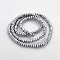 Electroplate Non-magnetic Synthetic Hematite Beads Strands, Faceted Rondelle, Platinum Plated, 4x2mm, Hole: 1mm, about 188pcs/strand, 15.7 inch
