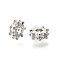 Brass Micro Pave Clear Cubic Zirconia Beads, Snowflake, Long-Lasting Plated, Cadmium Free & Lead Free, Rack Plating, Platinum, 6.5x2.5mm, Hole: 2mm