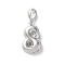 Brass Pendants, Number Charms, Rack Plating, Long-Lasting Plated, Lead Free & Cadmium Free, Platinum, 14.5x8.5x3mm, Hole: 4x2.5mm