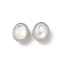 Brass Shell Beads, Cadmium Free & Nickel Free & Lead Free, Oval, Real Platinum Plated, 10.5x8.5x6mm, Hole: 1.5mm