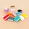 Book Food Grade Silicone Beads, DIY Necklaces Making, Mixed Color, 27.1x9.2mm