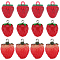 24Pcs 3 Styles Opaque & Transparent Resin Imitation Fruit Pendants, Strawberry Charms, Red, 22~23x15~17mm, Hole: 2mm, 8pcs/style