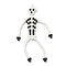 MIYUKI Delica Beaded Pendents, with Nylon Threads, Skeleton Charms, White, 49x31x2mm, Hole: 0.8mm
