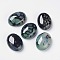 Natural Dragon Veins Cabochons, Flat Back, Oval, Dyed, Dark Cyan, 40x30x7mm