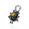 Beetle Rhinestone Enamel Pins, Insect Alloy Badge for Backpack Clothes, Platinum, Deep Sky Blue, 50x25mm