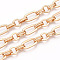 Iron Oval Link Chains, Unwelded, with Spool, Light Gold, 15x8.5x1.5mm, about 32.81 Feet(10m)/Roll