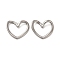 Non-Tarnish 304 Stainless Steel Linking Rings, Twisted Heart, Stainless Steel Color, 15x17.5x3.5mm, Inner Diameter: 7x13.5mm