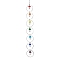 Chakra Mushroom Handmade Lampwork Pendant Decorations, with Brass Cable Chains, Mixed Color, 297mm, Pendants: 18x10mm