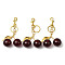 Alloy Resin Cherry Pendant Keychains, Cadmium Free & Lead Free, Golden, Golden, 135mm