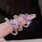 Alloy & Rhinestone Cuff Finger Rings Sets, Heart/Bowknot, Tanzanite, Inner Diameter: 15~20mm