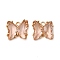 Brass with Glass Pendants, Cadmium Free & Nickel Free & Lead Free, Butterfly, PeachPuff, 10x12x4mm, Hole: 1.2mm