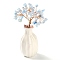 Natural Aquamarine Chips Money Tree Decorations, Random Mixed Porcelain Vase Base with Copper Wire Feng Shui Energy Stone Gift for Home Office Desktop Decoration, 48~62x140mm