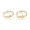 Adjustable Brass Micro Pave Clear Cubic Zirconia Finger Rings, Butterfly, Golden, Size 6, Inner Diameter: 17mm