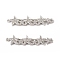 Brass Micro Pave Clear Cubic Zirconia Connector Charms, Cadmium Free & Nickel Free & Lead Free, Starfish Links, Platinum, 9x40x2.5mm, Hole: 1.2mm