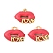 Alloy Enamel Pendants, Lip with Word Love Charms, Golden, Light Coral, 15x17.5x5mm, Hole: 1.8mm