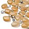 Natural Topaz Jade Pendants, with Stainless Steel Color Plated 201 Stainless Steel Snap on Bails, Sector, 20~20.5x21~22x5.5~6mm, Hole: 6x4mm