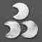 Natural Quartz Crystal Cabochons, Rock Crystal Cabochons, No Hole/Undrilled, for Wire Wrapped Pendant Making, Moon, 34~35x29~30x7.5~9mm