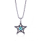 Five-pointed Star Pendant Necklace Stainless Steel Star Pendant Necklace Vintage Resin Evil Eye Jewelry Guardian Charms for Men Women, Stainless Steel Color, 27.95 inch(71cm)
