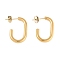 Ion Plating(IP) 304 Stainless Steel Stud Earring, Rectangle, Real 18K Gold Plated, 25x3mm