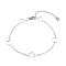 Tarnish Resistant 304 Stainless Steel Cable Chain Anklets, with Heart Link and Lobster Claw Clasps, Stainless Steel Color, 9-1/8 inch(23.3cm)