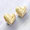 Brass Stud Earrings, Rack Plating, Long-Lasting Plated, Lead Free & Cadmium Free, Heart, Real 18K Gold Plated, 19x20mm