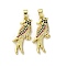Brass Micro Pave Cubic Zirconia Pendants, Cadmium Free & Nickel Free & Lead Free, Parrot Charms, Real 18K Gold Plated, 27x12x3mm, Hole: 5x2.5mm